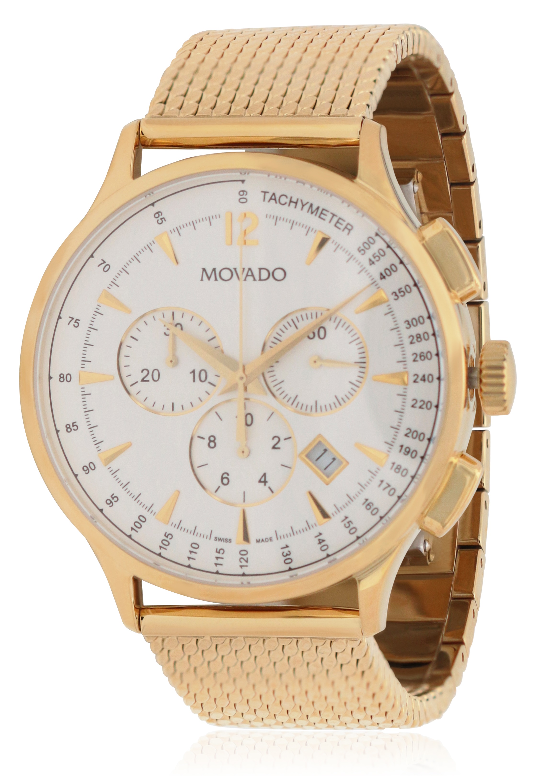 Movado Circa Chronograph GoldTone Mens Watch 0607080
