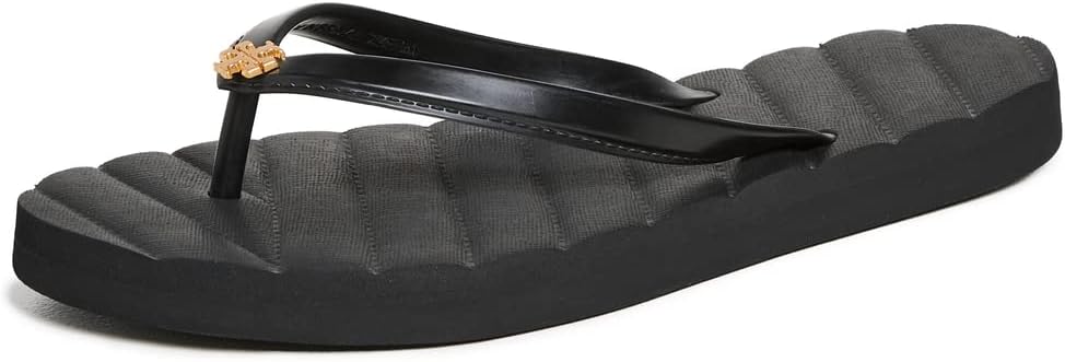 Tory Burch Womens Kira Flip Flops - Perfect Black/Gold - 11 TBSB
