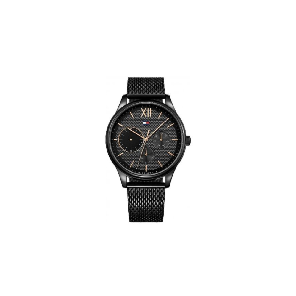 tommy hilfiger black stainless steel watch