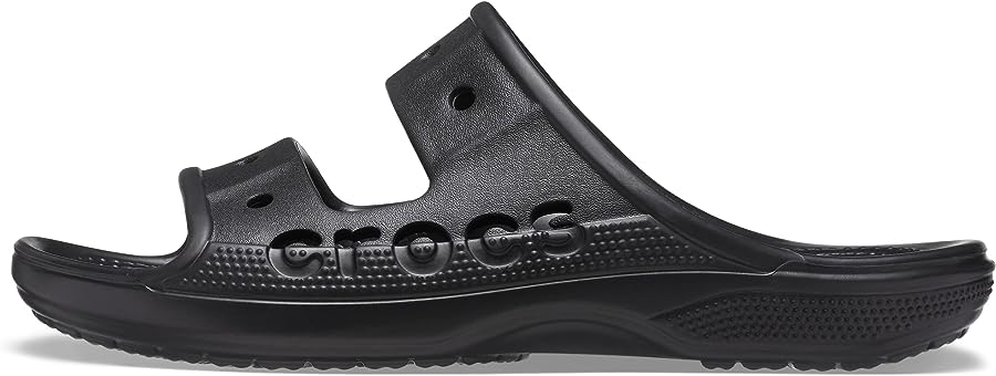 Crocs Unisex Baya Two-Strap Slide Sandals - Black 207627-001  display picture 1