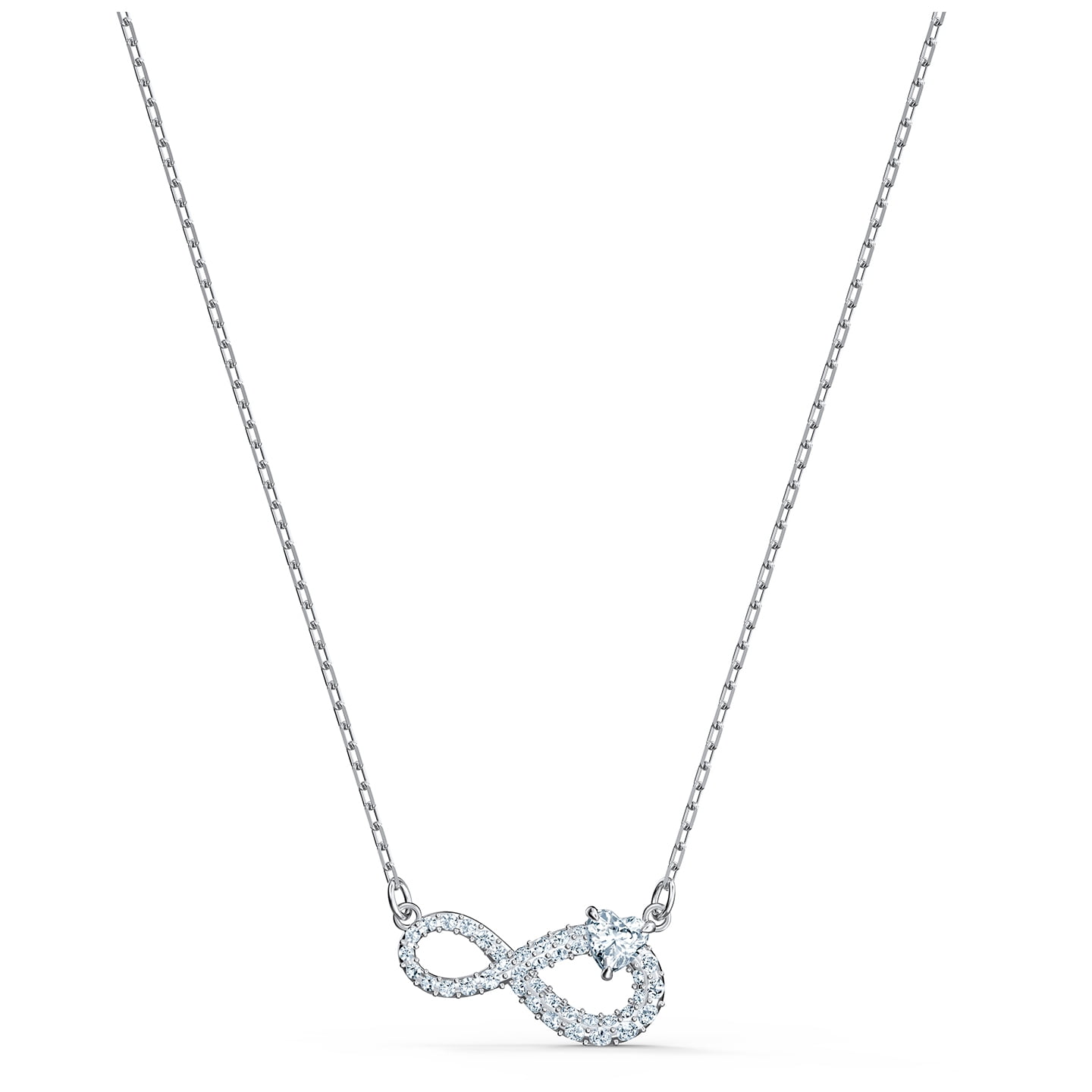 Swarovski Swarovski Infinity Necklace - White - Rhodium Plated | eBay