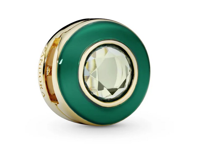 Pandora Green Circle Clip Charm 768715C01