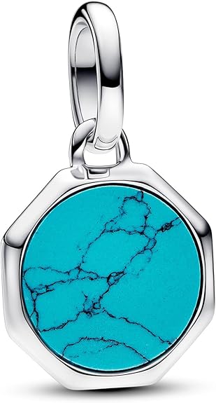 Pandora ME Turquoise-coloured Engravable Mini Medallion Charm 793388C01