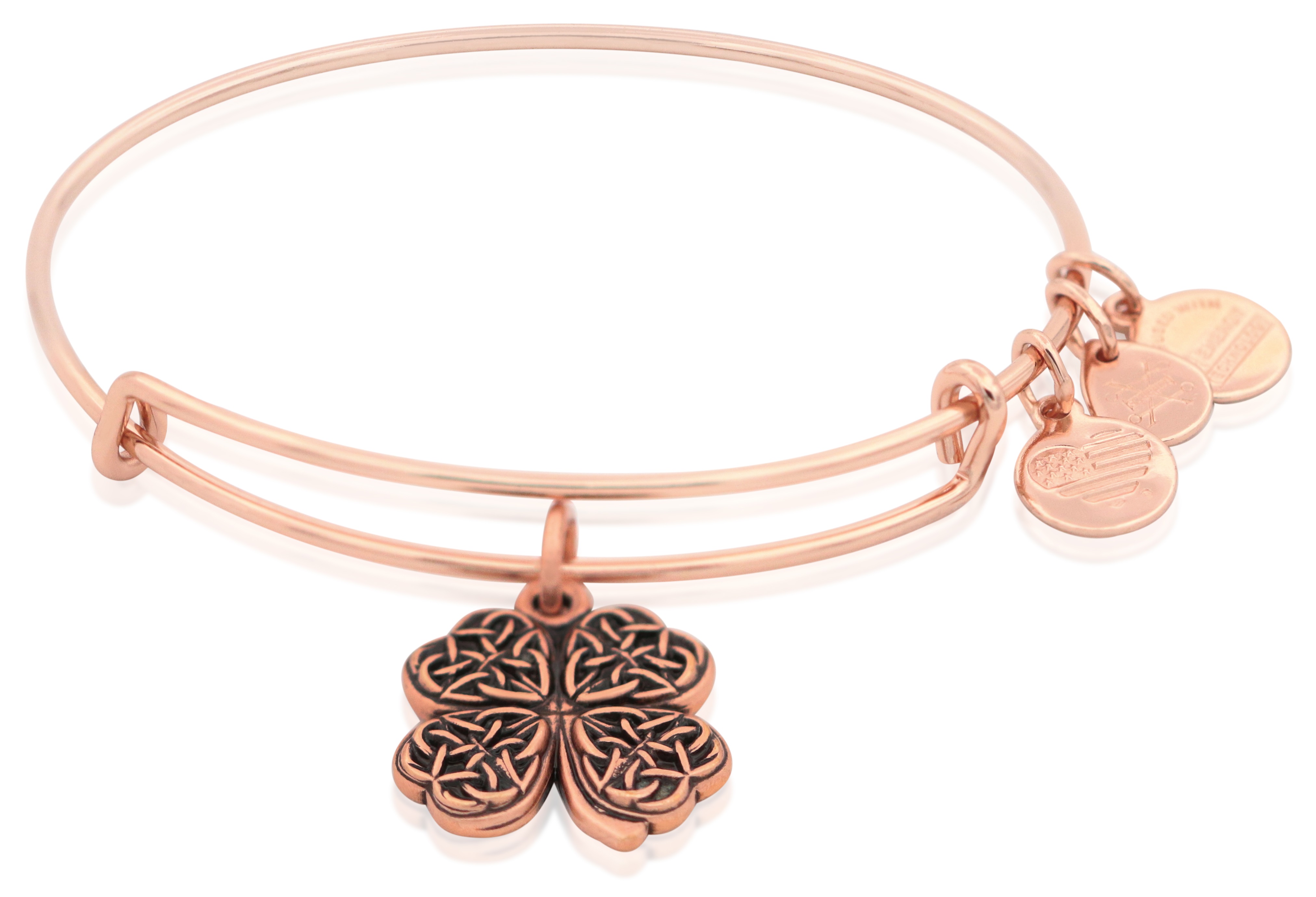 Alex and Ani Four Leaf Clover Charm Bangle Bracelet A17EB05ROGSR eBay