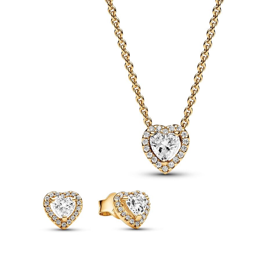 Pandora Sparkling Elevated Heart Jewelry Gift Set B802372-1 | eBay
