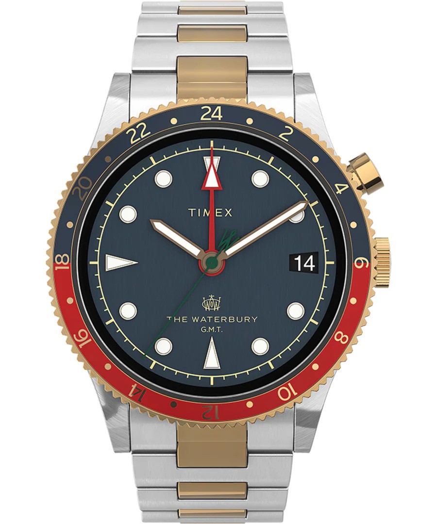 Timex Waterbury Traditional - Orologio Uomo Al Quarzo, Quadrante Nero, Cinturino Pelle, Funzione Giorno-Data, 10 Bar